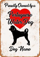 METAL SIGN - CUSTOM DOG NAME - Portuguese Water Dog 2 - Vintage Look