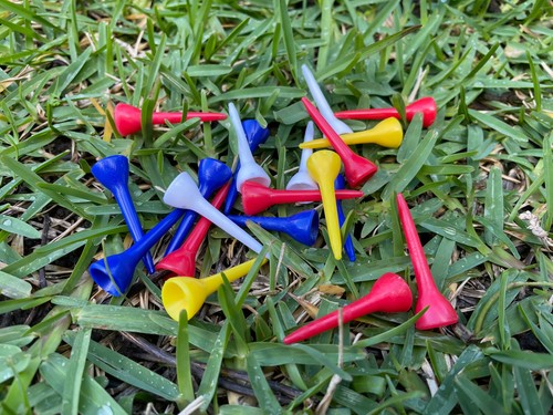20 JOSAN Small Size Length 43mm Plastic Golf Tees Random Assorted Bright Colours - Picture 4 of 6