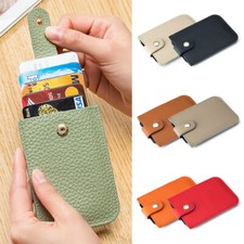 Ultra-thin Unisex Pull-out Credit Card Case RFID Genuine Leather ID Card Wallets