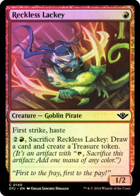 MTG FOIL Reckless Lackey  - Outlaws of Thunder Junction #140