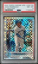 2022 TOPPS CHROME UPDATE X-FRACTOR #USC150 JULIO RODRIGUEZ ROOKIE RC 73/99 PSA 8
