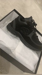 chanel triple black runners