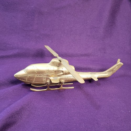"De colección 11"" Helicóptero Escritorio Modelo Pisapapeles Vuelo Piloto Avión Latón Campana USMC" - Imagen 2 de 9