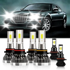 For Chrysler 300 2005-2009 6x Kit LED Headlight Bulbs High Low+Fog Light 10000lm