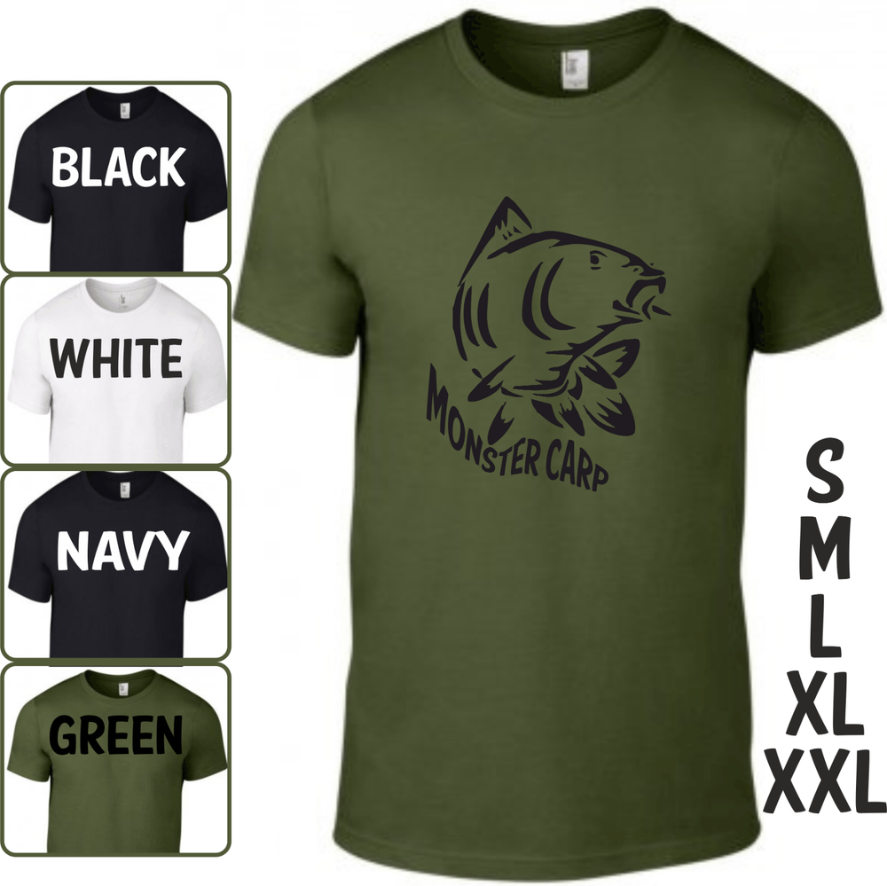 Fishing T Shirt T-Shirt Monster Carp Carping Shirt With Free Carp Sticker Fishing T Shirt T-Shirt Monster Carp Carping Shirt With Free Carp Sticker