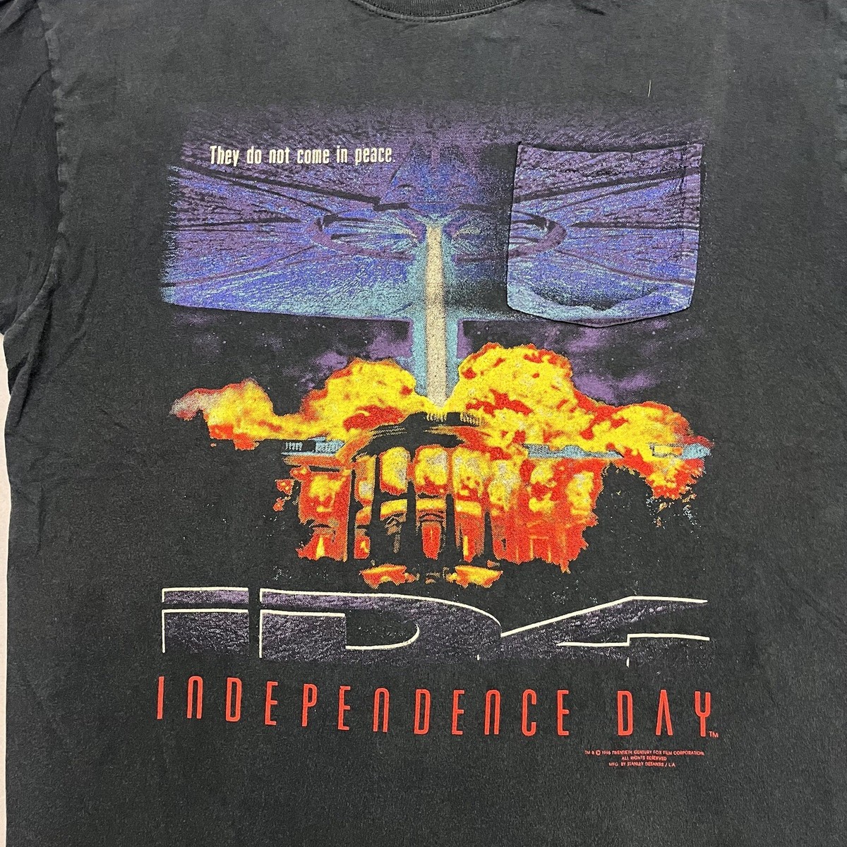 90s USA製ヴィンテージ　Independence Day ID4 Tシャツ Vintage Independence Day Movie ID4 Pocket Tee T Shirt XL | eBay