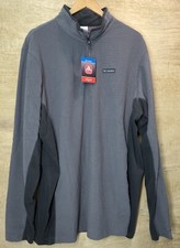 Columbia Overlook Pass 1/2 Zip Fleece Pullover Shirt Grid XL Tall Gray