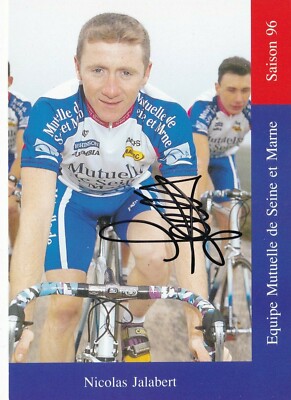 CYCLISME carte cycliste NICOLAS JALABERT équipe MUTUELLE SEINE et