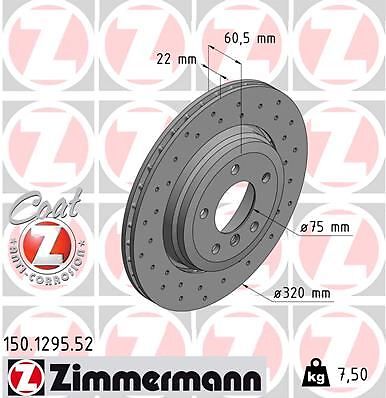 2X Zimmermann 150.1295.52 Bremsscheibe FüR BMW-image