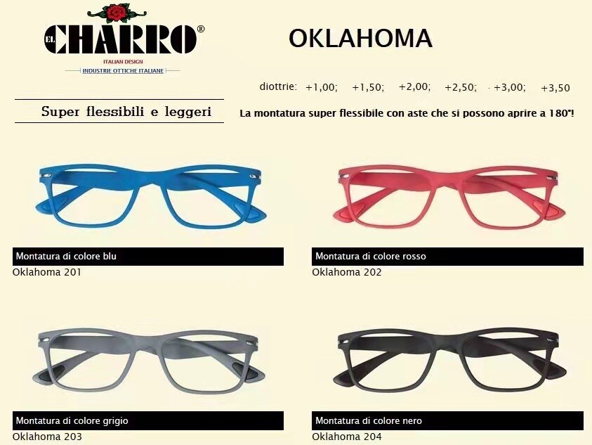 Occhiali da lettura El Charro super flessibili, vista diottrie da +1,00 a  +3,50