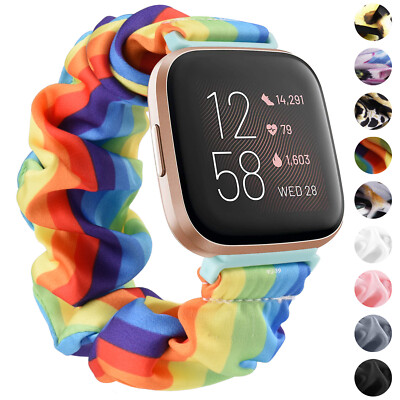 Scrunchie Loop Watch Band Elastic Wrist Strap For Fitbit Sense 2 /Fitbit Versa 4