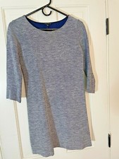 THEORY WOMENS NAVY BLUE AND WHITE COTTON DRESS - SIZE S/P