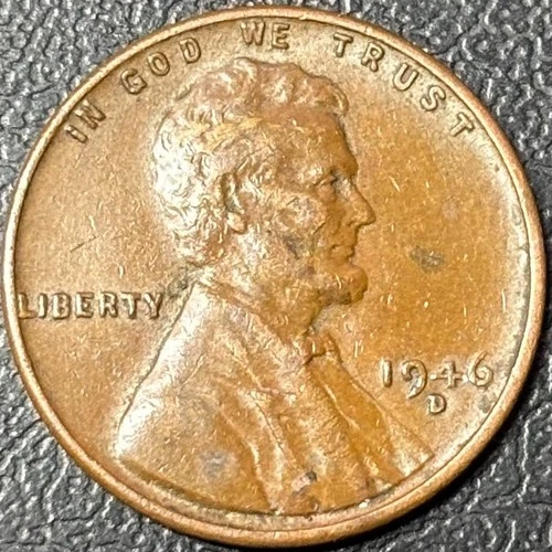1946-D Lincoln Wheat Cent • Fine to XF Extra Fine • Denver Mint • Semi-Key Wheat