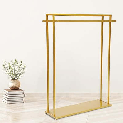 Gold Metal Clothing Display Rack  floor Standing Clothes Rack For Clothing Store