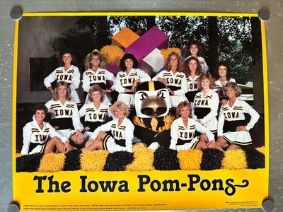 Iowa Hawkeyes The Iowa Pom Pons Poster 1985 University of Iowa 17'' x 21.5''!