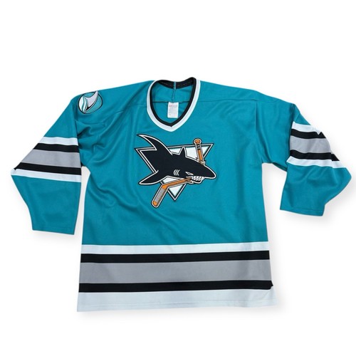Vintage CCM Maska NHL San Jose Sharks Blank Teal Jersey Size Xlarge