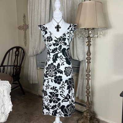 Vintage La Belle Cottage Core Wedding Guest Floral Ruffle Sleeve Midi Dress