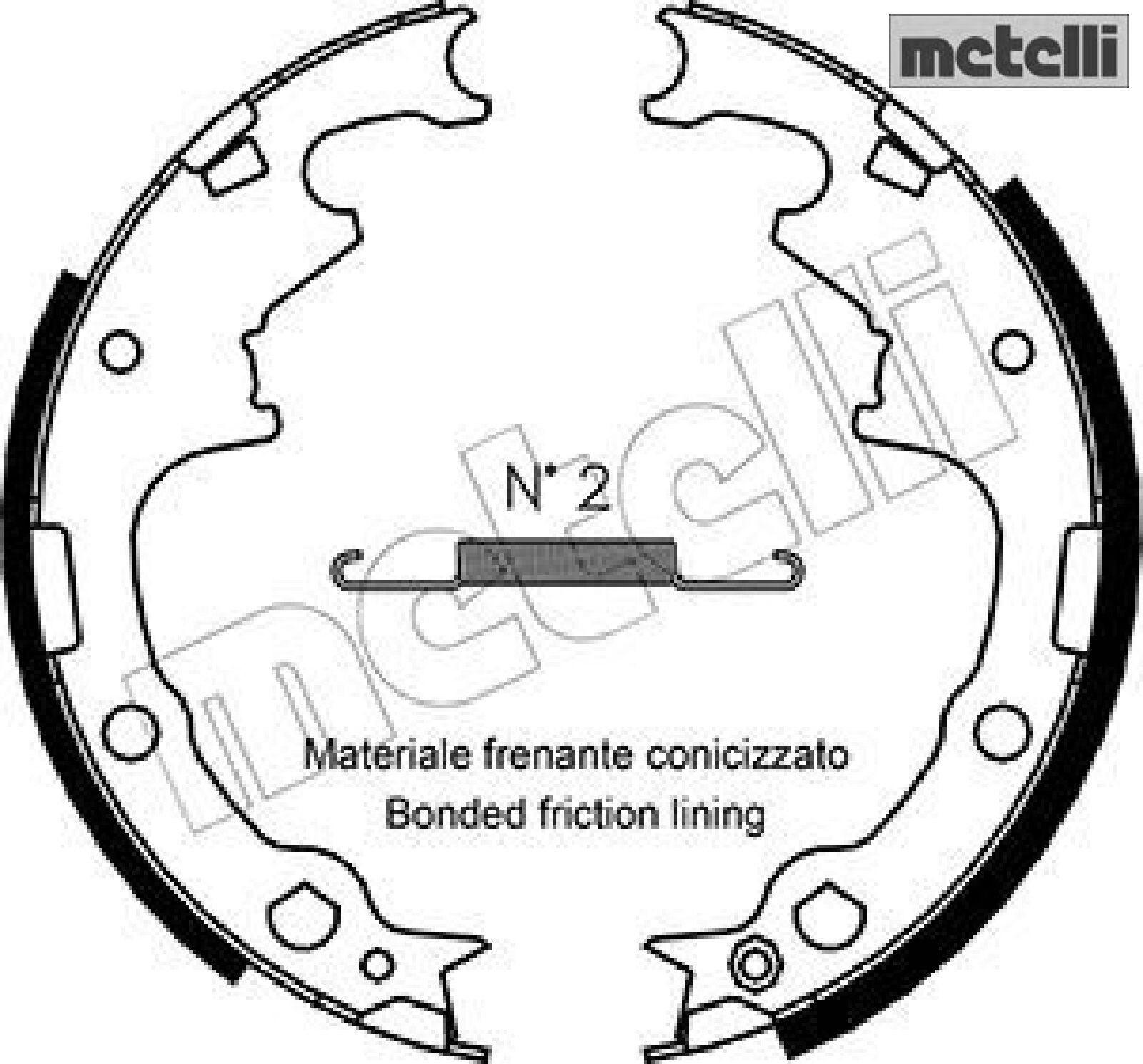 metelli 53-0349 Bremsbackensatz 4 Bremsbacken Trommelbremse