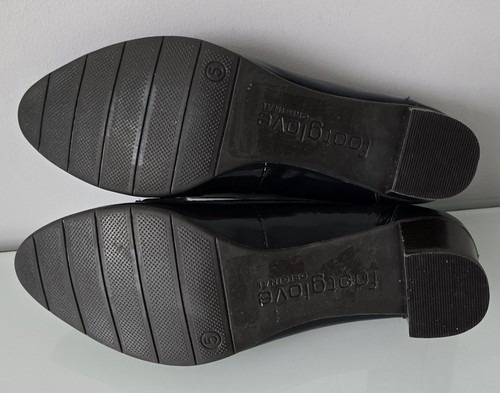 Footglove Women Black Patent Leather Slip-On Comfortable Heel Shoe sz 5 - Picture 13 of 14