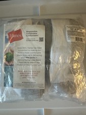 Hanes 145V12 12 Pairs Socks - White Durable Grey Sole 12-14 Shoe Size Cushioned