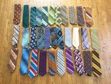 32 Vintage 60s 70s Men's Ties Lot Wide Retro Mod Wembley Mr Cricket Paisley