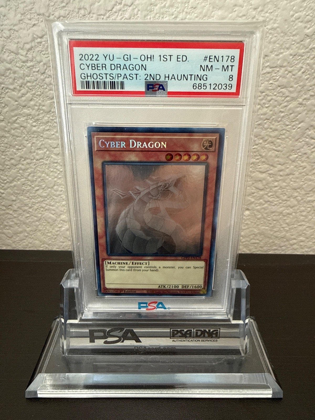 2022 Yu-Gi-Oh! Cyber Dragon GFP2-EN178 Ghost Rare PSA 8 view 1