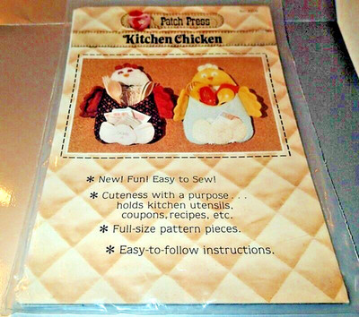 PATCH PRESS  PATTERN 331B ~ KITCHEN CHICKEN ~ UTENSILS RECIPES COUPONS HOLDER