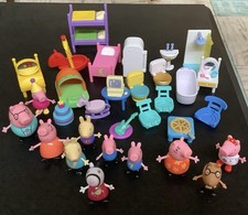 Peppa Pig Figures  Furniture Playset Lot   11 Figures  Accessories