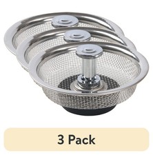  3 pack  Stainless Steel Mesh Sink Strainer with Rubber Stopper Silver