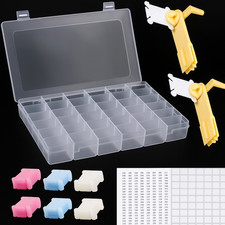 Embroidery Floss Organizer Box with 36 Compartments, 120 Bobbins  Winder Set