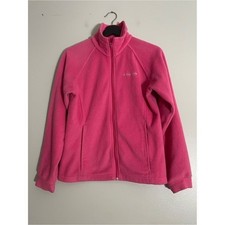 Columbia Girls Pink Fleece Full Zip Jacket Youth Size 14/16 XL Outdoor Layer