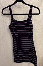 Windsor Dress Medium  Mini Dress Red White and Blue Fabric w/Straps Stretch