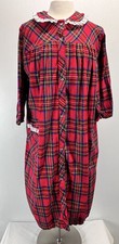 Vermont County Store Plaid Flannel Long Granny Core Nightgown Modest Women's L