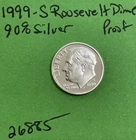 1999-S Roosevelt Dime 10c Gem DCam Proof 90% Silver See Pics