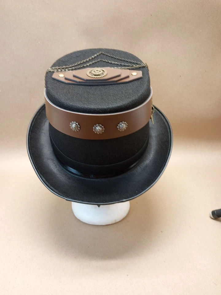 Стимпанк Gothic шляпа унисекс черный очки кожи косплей костюм размер большой - Изображение 3 из 4