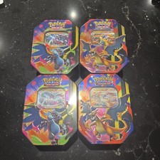 4x Pokémon Trading Card Game Mega Charizard Ex X+Y Tins - Brand New ✅ In Hand ✅