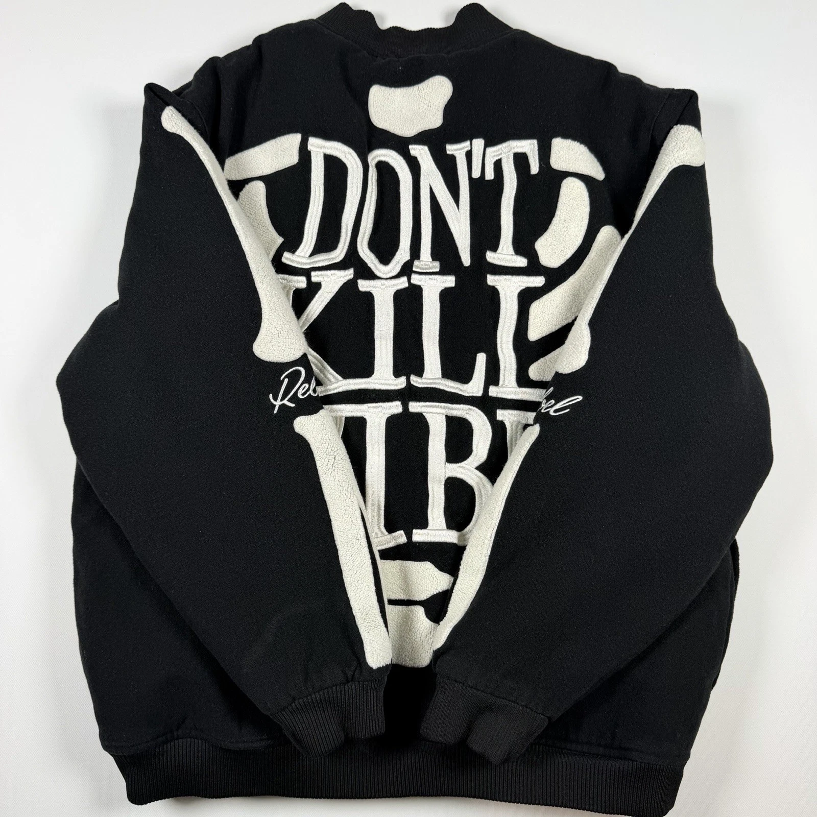 Rebel Minds Don't Kill My Vibe Skeleton Bones Melton Varsity Men Jacket XL - product detail image 20