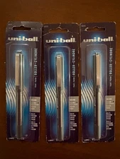 Uni-Ball Vision Needle Roller Ball Gel Pen, Micro, Black Ink,  3 units