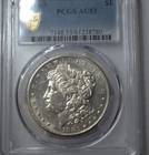 1883-S San Francisco Morgan Silver Dollar Slabbed PCGS AU53 GOLD Shield