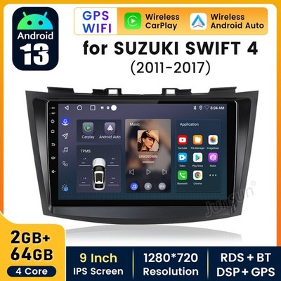 2+64G Android 15 CarPlay Car Stereo Radio For Suzuki Swift 2011-2017 GPS WIFI BT