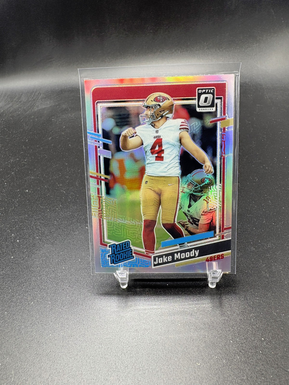 Jake Moody Rated Rookie 2023 Donruss Optic #289 Holo Silver Prizm 49ers RC