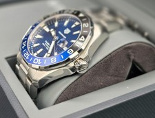 TAG Heuer Aquaracer WAY201T "Batman" Calibre 7 GMT 43mm Blue Dial Excellent 9