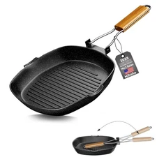 Nonstick Grill Pan, 9.5 Inch Large Grilling Skillet Steak Pan for Indoor Cook...