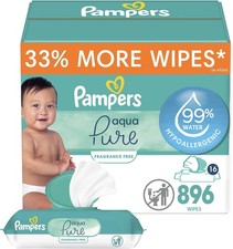Unscented 99 Water Baby Wipes Hypoallergenic 896 Count 16