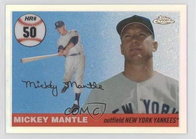 2006 Topps Chrome Home Run History Refractor /500 Mickey Mantle #MHRC50 HOF 08qj