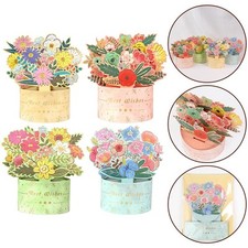 V?ux festifs en 3D bouquet de fleurs carte ??ject??e pour de joyeuses occasions