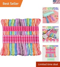 16 Skeins Colorful Series Embroidery Floss, 8m Cotton Cross Stitch Thread, Fr...