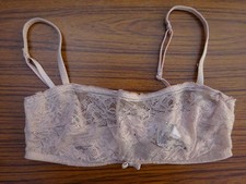 Soutien gorge à armature rose forme bandeau dentelle strass ETAM 85 C bon état