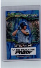 Drew Burress 2025 Leaf Optichrome Baseball 1/1 Pre Production Proof