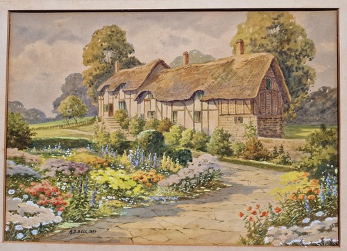 Anne Hathaway's Cottage Original Watercolour Signed A.D. Bell 1950 Framed (photo 2)